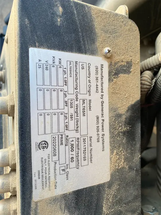 2022 Generac MLT6SMDS Portable Light Tower