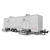 White Satellite 9 to 10 Station Restroom Trailer with 3 or 4 Sinks
